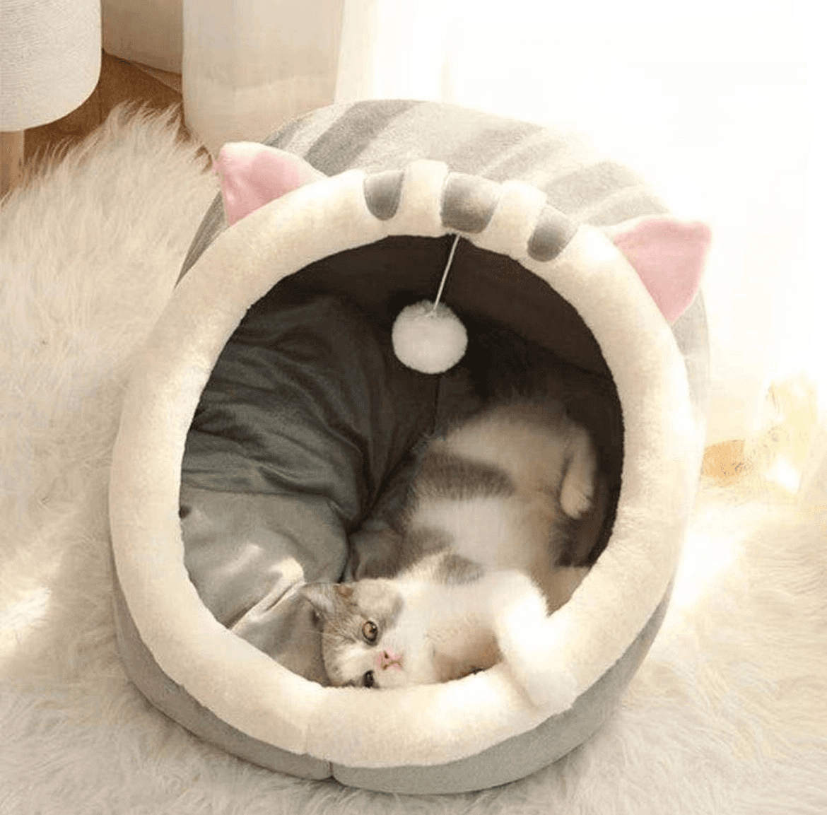 Nido para gato con forma de gato-S