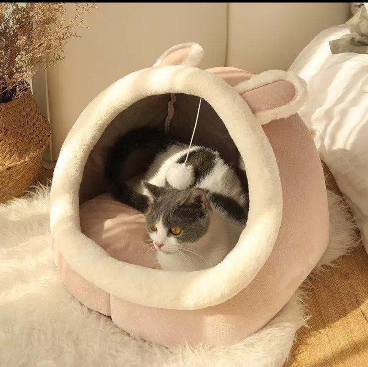Nido para gato con forma de conejo