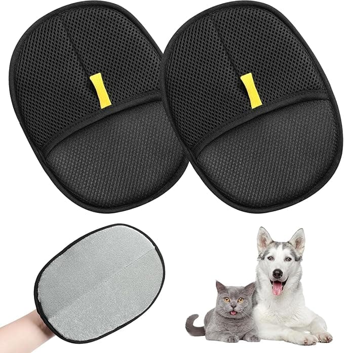 Guantes de aseo para mascotas de doble cara